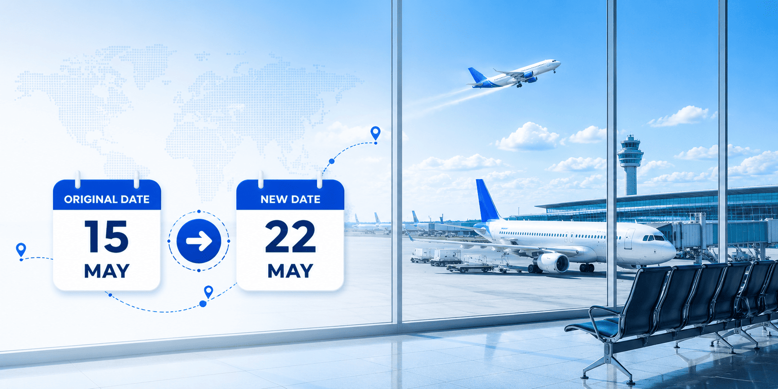 Traveler booking flight